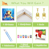 Reivworl Paint by Numbers Kit for Kids with Frame, Sea Turtles Paint by Number with Frame, Paint by Number Kids Age 5-8-12 for Gifts and Home Decor (8X8Inch) Reivworl