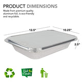 Foil Pans with Lids - 9x13 Aluminum Pans with Covers - 25 Foil Pans and 25 Foil Lids - Disposable Food Containers Great for Baking, Cooking, Heating, Storing, Prepping Food Silver Stock Your Home