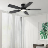 SUNMORY 42" Ceiling Fans with Lights and Remote/APP Control, Low Profile Ceiling Fan with Light, Reversible, Quiet 6 Speeds, Stepless Dimmable, Flush Mount Ceiling fan for Bedroom Indoor/Outdoor Use SUNMORY