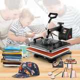 VEVOR 8 in 1 Heat Press Machine Combo, 360° Swing Away Tshirt Press Machine for Printing Hat Mug T Shirts Cap, 12x15 Digital Multifunctional Sublimation Heat Transfer Machine VEVOR