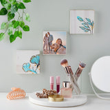 6 Pack White Washed Craft Wood Board Panels with Hardware Included for DIY Signs, Paintings (5 x 5 in) Bright Creations