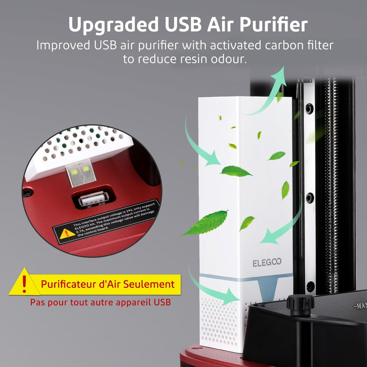 ELEGOO Mars 4 MSLA Resin 3D Printer with 7-Inch 9K Monochrome LCD, Original Air Purifier and Voxeldance Tango Slicing Software, Printing Size of 6.04x3.06x6.89 Inches ELEGOO