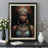 Diamond Painting Kit, 30x40cm African Woman with Jewelry Portrait, Cultural Art DIY Craft, Unique Home Wall Decor, Gift for Her Amz Camel