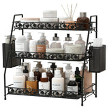 IBEDMAZIE 3-Tier Large Size Storage Rack,Counter Organiztion for Bathroom Countertop Organizer Shelf for Spice Racks for Kitchen/Sink/Bedroom/Living room/Office/Plant Rack with Two Metal Baskets IBEDMAZIE