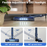 PRETTYCARELIFE Cordless Vacuum Cleaner, Lightweight Stick Vacuum Cleaner, 6 in 1, Self-Standing with Powerful Suction, 180° Bendable Wand Rechargeable Cordless Vacuum for Hardwood Floor (Blue) PRETTYCARELIFE