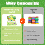 Air Dry Clay Kits: 9 DIY Creature Crafts for Kids 3+ | Child-Safe Modeling with Guides | Creative Gift for Birthdays & Holidays (Dinosaur Clay Kit) LITTCO