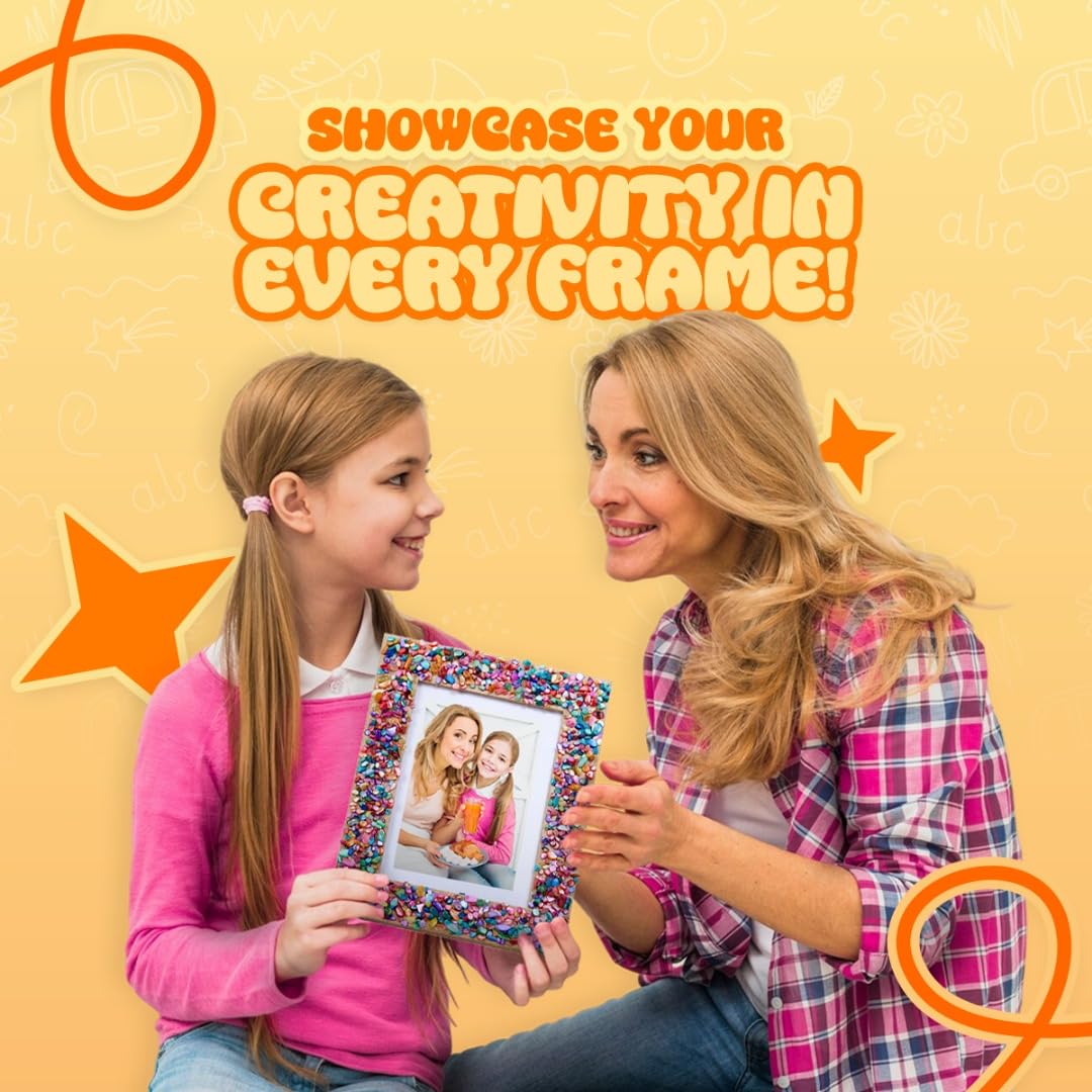 Playbees Kids Picture Frame Mosaic Craft Kit Craft DIY Arts & Crafts for Kids Frame Kit Great Birthday Gifts for 3 4 5 6 7 8 9 10 11 12 Year Old Holiday Christmas Gift for Girls Playbees
