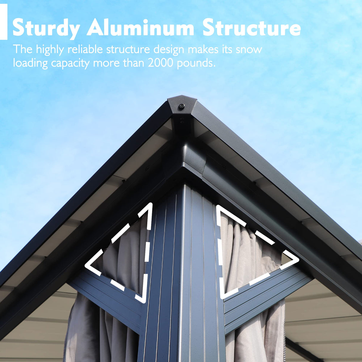 Kozyard 10'x12' Hardtop Gazebo - Permanent Metal Pavilion with Netting Shaded Curtains for Patio, Backyard, and Deck - Galvanized Steel Outdoor Aluminum Canopy, Double Roof Gazebo (Grey) Kozyard