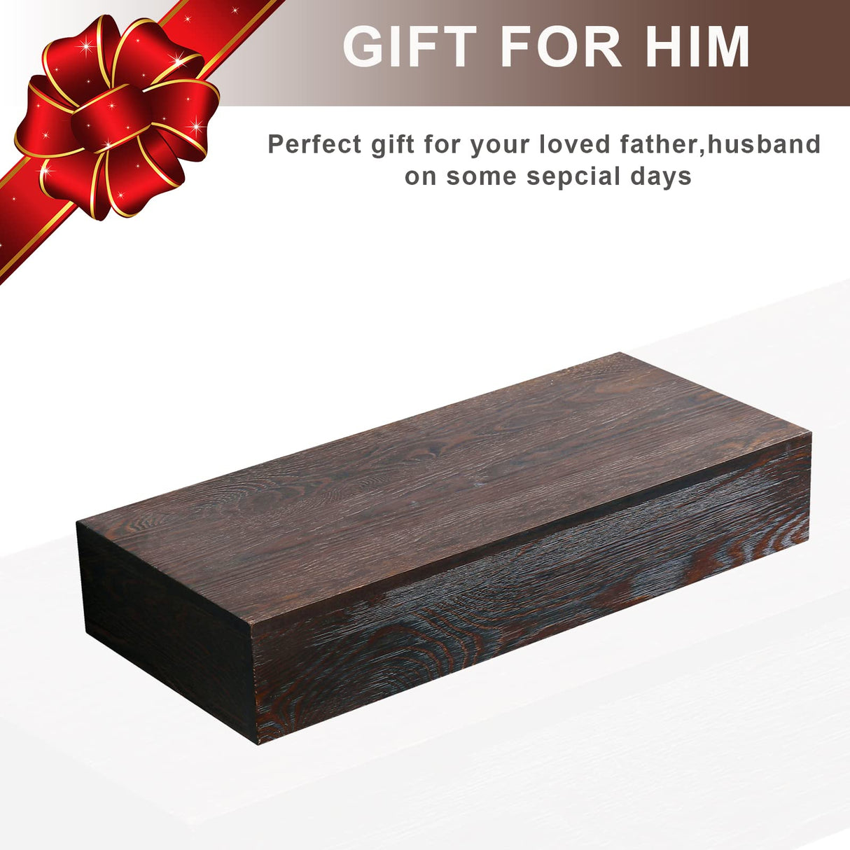 LAPTAIN Husband Gift-Rustic Floating Shelf with Hidden Compartment for Gun Storage, Wall Shelves for Living Room Décor, Wooden Concealment Shelf, RFID Lock, Espresso LAPTAIN