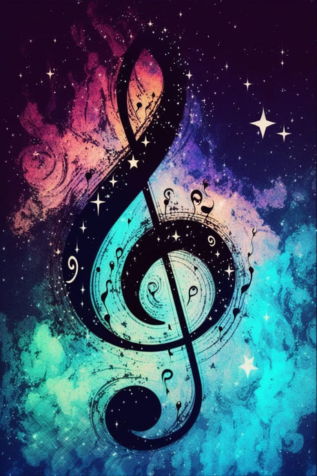 STOJAN 5D Diamond Painting Kits, Diamond Painting Colorful Star Music Note Full Diamond Beginners Digital Painting Gem Paste Art, Suitable for Wall Decor Club Decor Or Gift Giving 12X16Inch STOJAN