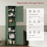 TEENFON Tall Bathroom Cabinet with 2 Doors & 1 Drawer, Narrow Bathroom Storage Cabinet with Adjustable Shelves, for Living Room, Entryway, Kitchen, Forest Green TEENFON