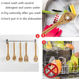 Butterfly Wooden Cooking Spoons Set of 5,Butterfly Gift,Butterfly Lovers Gifts,Butterfly Kitchen Decor,Bamboo Cooking Spoons Farmhouse Housewarming Wedding Mom Cooking House Closing Father's Day Gift TULUNAYN