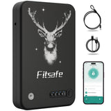 Fitsafe Biometric Gun Safe Travel Case, Bluetooth Portable Small Pistol Safe, Keypad for Nightstand Beside Home, Quick Access Smart Fingerprint Handgun Safe with Keys Fitsafe