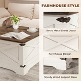 BROTTAR Lift Top Coffee Table with Storage, Square Coffee Table for Living Room with Wireless Charging, Farmhouse Coffee Table with Large Hidden Storage, White, 31.5" BROTTAR