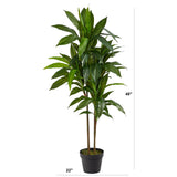 Nearly Natural 48" Dracaena Silk Plant (Real Touch) Green Nearly Natural