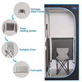 Portable Sauna Tent, Extra Space Size 1-Person Infrared Sauna,Extra Space Size Far Infrared Sauna Tent,with Heating Foot Pad,Portable Chair (L31.5 x W31.5 x H68.9, Black) Saunateadlane