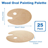 25 Pack Wood Painting Palette, Oil Wooden Paint Palette, Oval-Shaped Artist Painting Palette with Thumb Hole, Art Pallet for Painting (8 x 12 Inches) LOYORTY