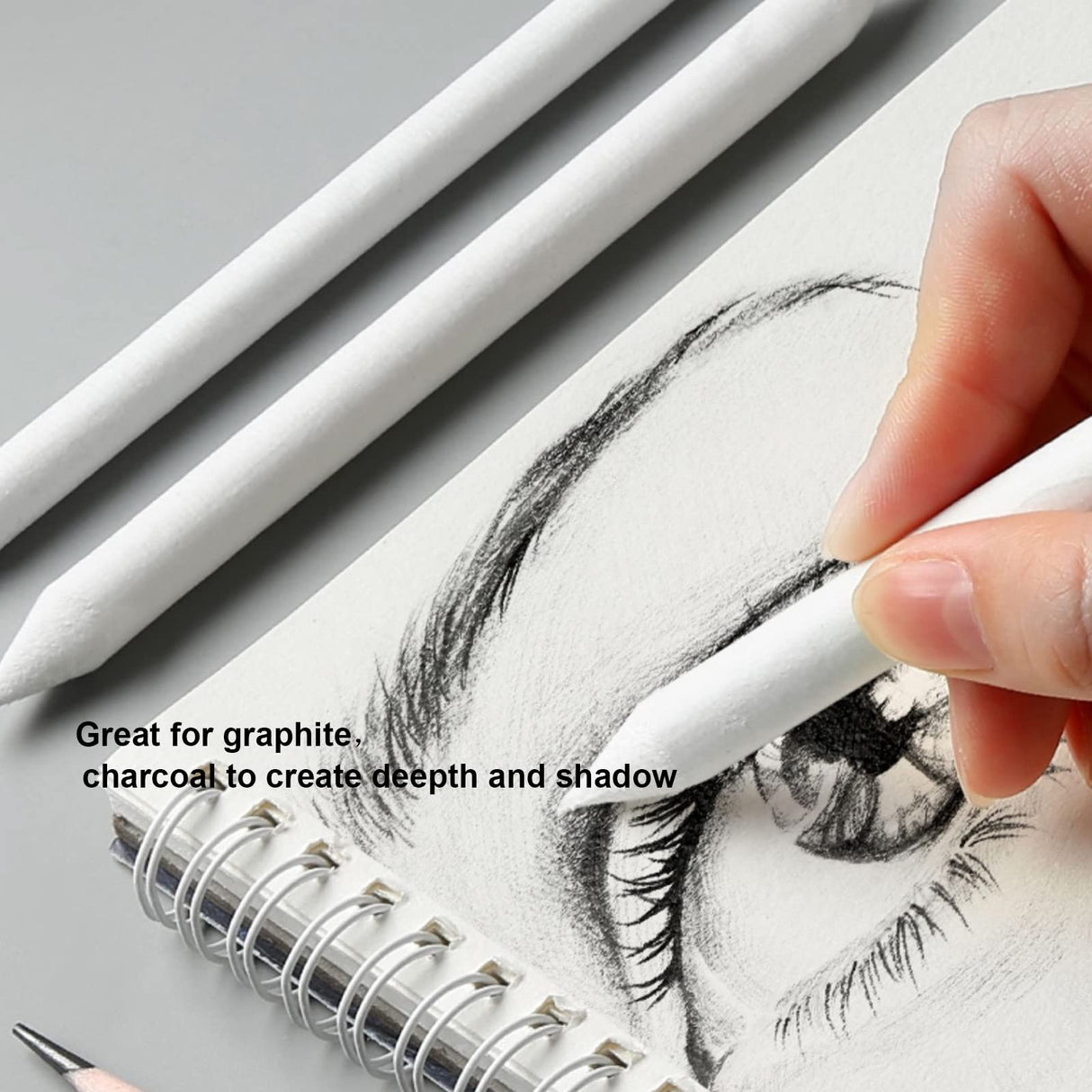 CAMATTO 14 PCS Blending Stumps and Tortillions Paper Art Blenders Tool with Sandpaper Pencil Sharpener Pointer Compressed Charcoal Sticks for Student Artist Charcoal Sketch Drawing Shading CAMATTO