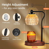 NVRGIUP Candle Lamp with Timer & Dimmer - Height Adjustable for Scented Candles, With 2 * 50W Bulbs - Home Decor Gift for Mothers Day (Black) NVRGIUP