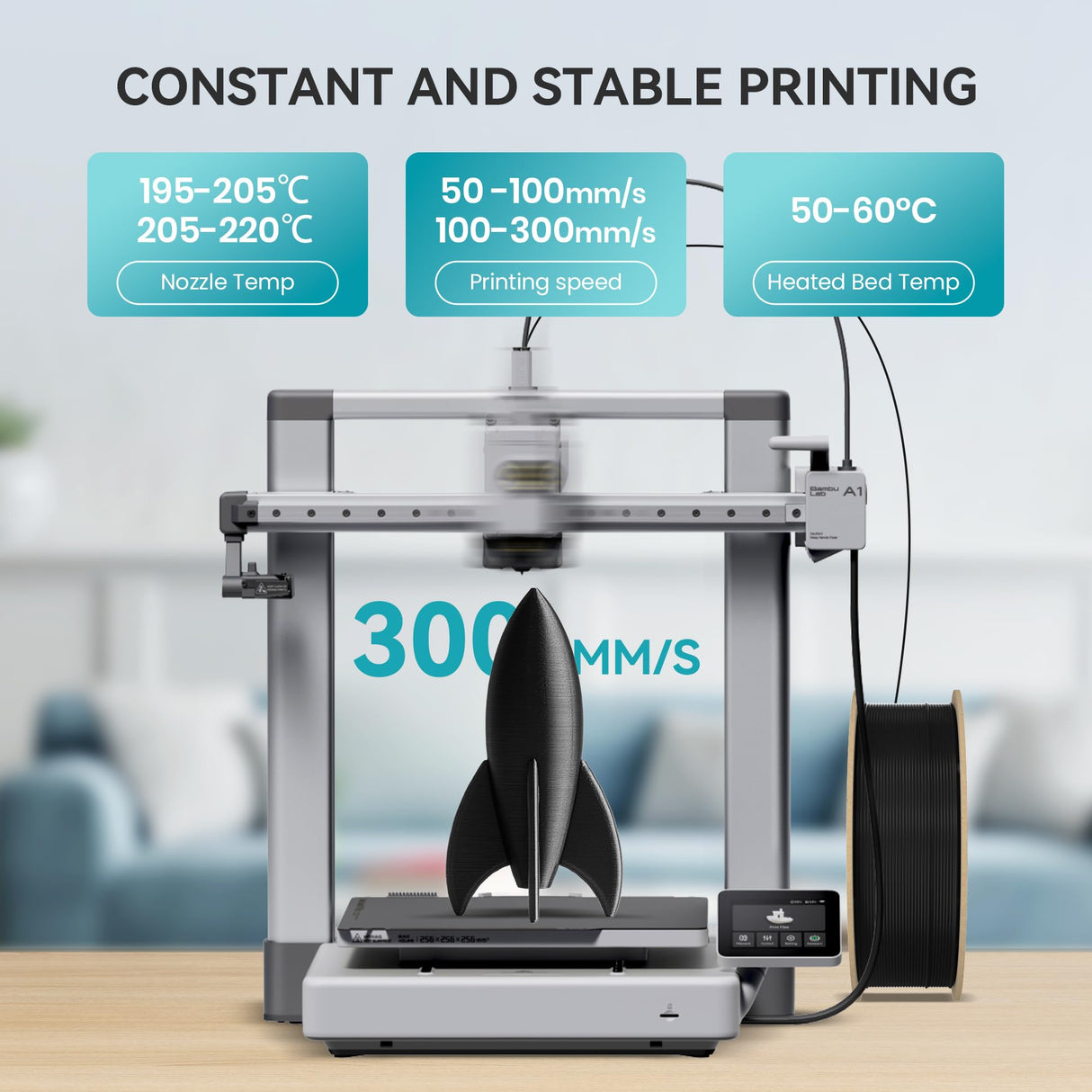 SUNLU PLA+ Filament 1.75mm, 3D Printer Filament 1.75mm ±0.02mm, PLA Plus Fit Most FDM 3D Printer, 1KG Cardboard Spool. (Black) SUNLU