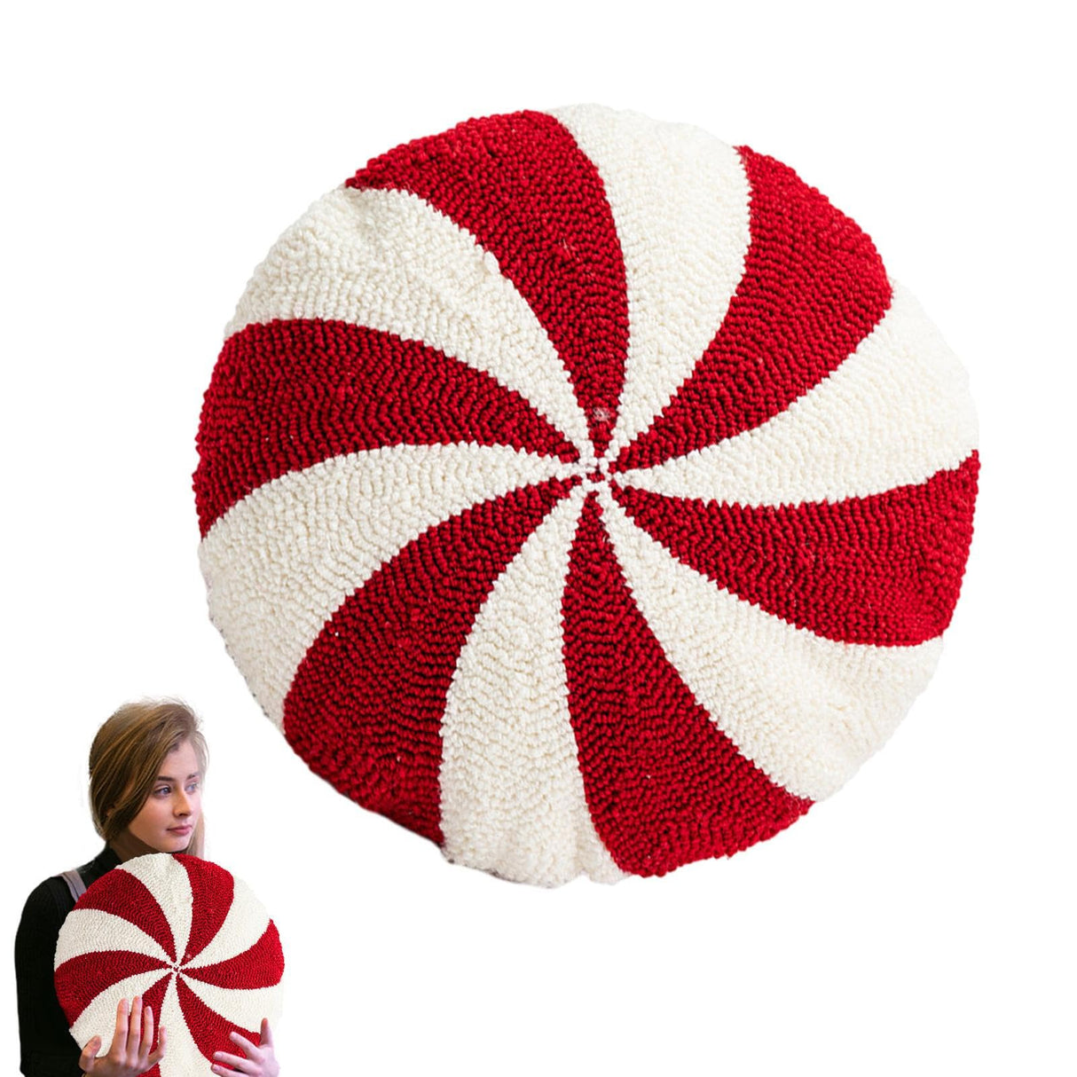 Candy Cane Pillow Candy Cane Christmas Decorations Cute Pillows Peppermint Pillow Christmas Candy Cane Shaped Throw Pillow Red and White Christmas Decor for Bedroom Sofa SPEESY