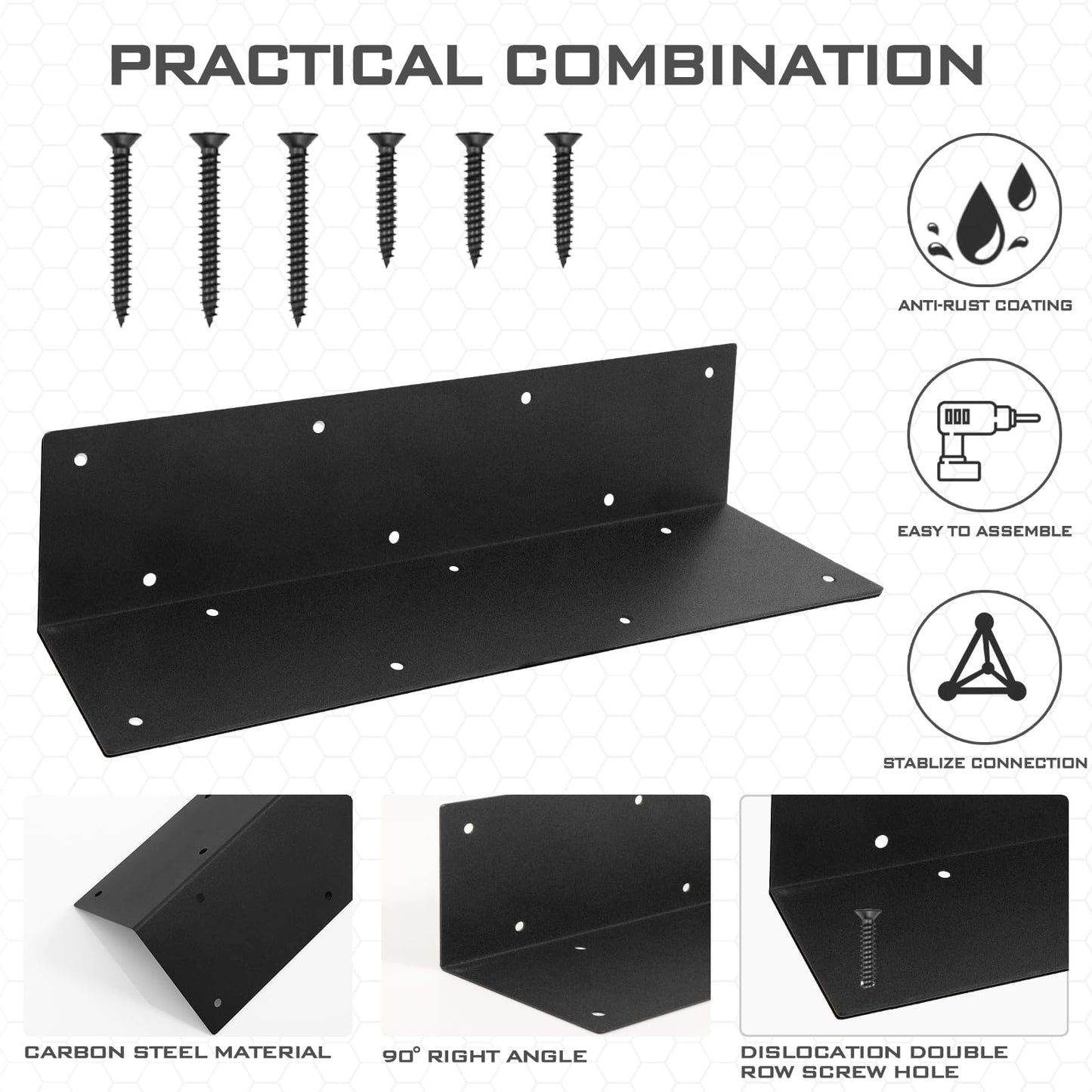 WLLEYAY Set of 8 Raised Garden Bed Corner Brackets with Wood Screws for 20"-24" Bed, Rust Resistant Raised Bed Corners Metal Connectors 11" x 3" x 3" for Vegetable Planter Garden