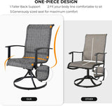 Grand patio 5-Piece Outdoor Furniture Conversation Sets with 32 Inch CSA Approved 40000 BTU Heat Propane Gas Fire Pit Table Outdoor Swivel Rocking Chair 4-Piece Black & Grey Plaid Dining Chair Set Grand patio