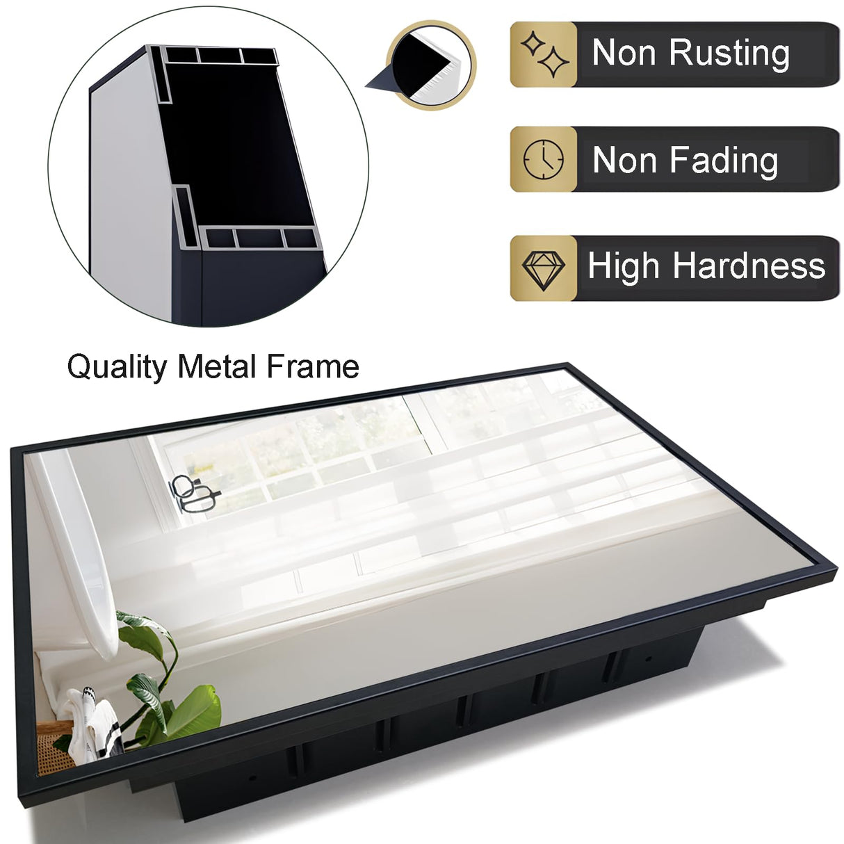 KIMREAL Recessed Medicine Cabinets with Mirror, Black Bathroom Mirror with Storage, Rectangle Medicine Cabinet Mirror, Farmhouse Framed Wall Mirror Recessed or Surface Mount, 16x20 Inch KIMREAL