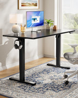 HUANUO Electric Standing Desk, 48" x 24" Whole Piece Desktop, Adjustable Height Computer Desk, 4 Height Memory Settings, Sit Stand Up Desk for Home Office, Black HUANUO