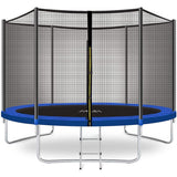 YAKEY Trampoline 10FT 12FT 15FT Recreational Trampolines with Safety Enclosure Net, ASTM Approved Combo Bounce Outdoor Waterproof Trampoline with Ladder for Kids and Family YAKEY