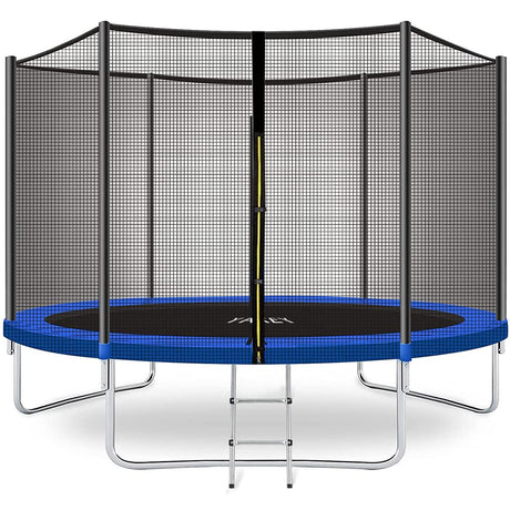 YAKEY Trampoline 10FT 12FT 15FT Recreational Trampolines with Safety Enclosure Net, ASTM Approved Combo Bounce Outdoor Waterproof Trampoline with Ladder for Kids and Family YAKEY