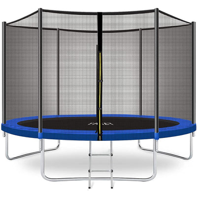 YAKEY Trampoline 10FT 12FT 15FT Recreational Trampolines with Safety Enclosure Net, ASTM Approved Combo Bounce Outdoor Waterproof Trampoline with Ladder for Kids and Family