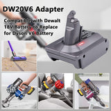 V6 Battery Adapter for Dyson, Convert for DeWalt 18V 20V Lithium Battery to for Dyson V6 SV04 SV03 DC59 DC58 DC62 SV09 SV05 Animal Absolute Motorhead Cordless Vacuum Batteries (DW20V6 Adapter Only) YMWLKJ