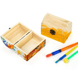 Tosnail 6 Pack Unfinished Wooden Treasure Chest, 4.7 x 3 x 3.5 Inches Small Treasure Chest Boxes, Wood Container with Hinged Lid, Mini Lock Box for Crafts, Gift, Trinket, Jewelry Tosnail