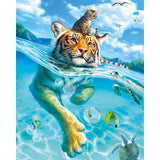 Tiger Paint by Number Animal,Cat Paint by Numbers Kit for Adults Beginner,Acrylic DIY Oil Painting for Home Wall Art Decoration 16x20 inch… WoodArtSupply