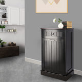 TOLEAD Tilt Out Trash Cabinet Free Standing 10 Gallon Recycling Trash Can Cabinet for Farmhouse Kitchen,Living Room, Dining Room, Black TOLEAD