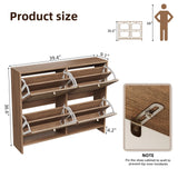 Nicetree Shoe Cabinet Storage for Entryway, Narrow Shoe Organizers with 4 Flip Drawers, Freestanding Large Shoe Rack with 3-Tier Adjustable Shelves for Hallway Nicetree