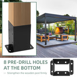 Cskunxia 4x4 Post Base 2Pcs Wood Fence Post Bracket Anchor Base Brackets Deck Post Base for Pergola Railing Mailbox Deck (Inner Size 3.6x3.6) Cskunxia