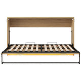 SOFTSEA Horizontal Murphy Bed Twin XL, Hideaway Wall Bed with LED Lights, can be Folded into Cabinet, Twin Murphy Bed Cabinet Space-Saving for Guest Room Bedroom or Home Office, Natural SOFTSEA