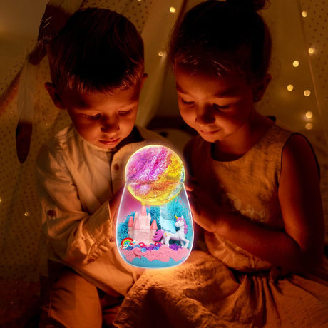 SCWGTPJ Unicorn Gifts for Girls-Unicorn Terrarium Crafts Kit, DIY Toys Kit for Kids Girls, Arts and Craft, DIY Moon Lamp Night Light Christmas Birthday Gift for Girls SCWGTPJ