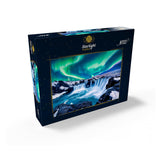 MyPuzzle Northern Lights Over Godafoss Waterfall in Iceland - Premium 1000 Piece Jigsaw Puzzle for Adults MyPuzzle.com