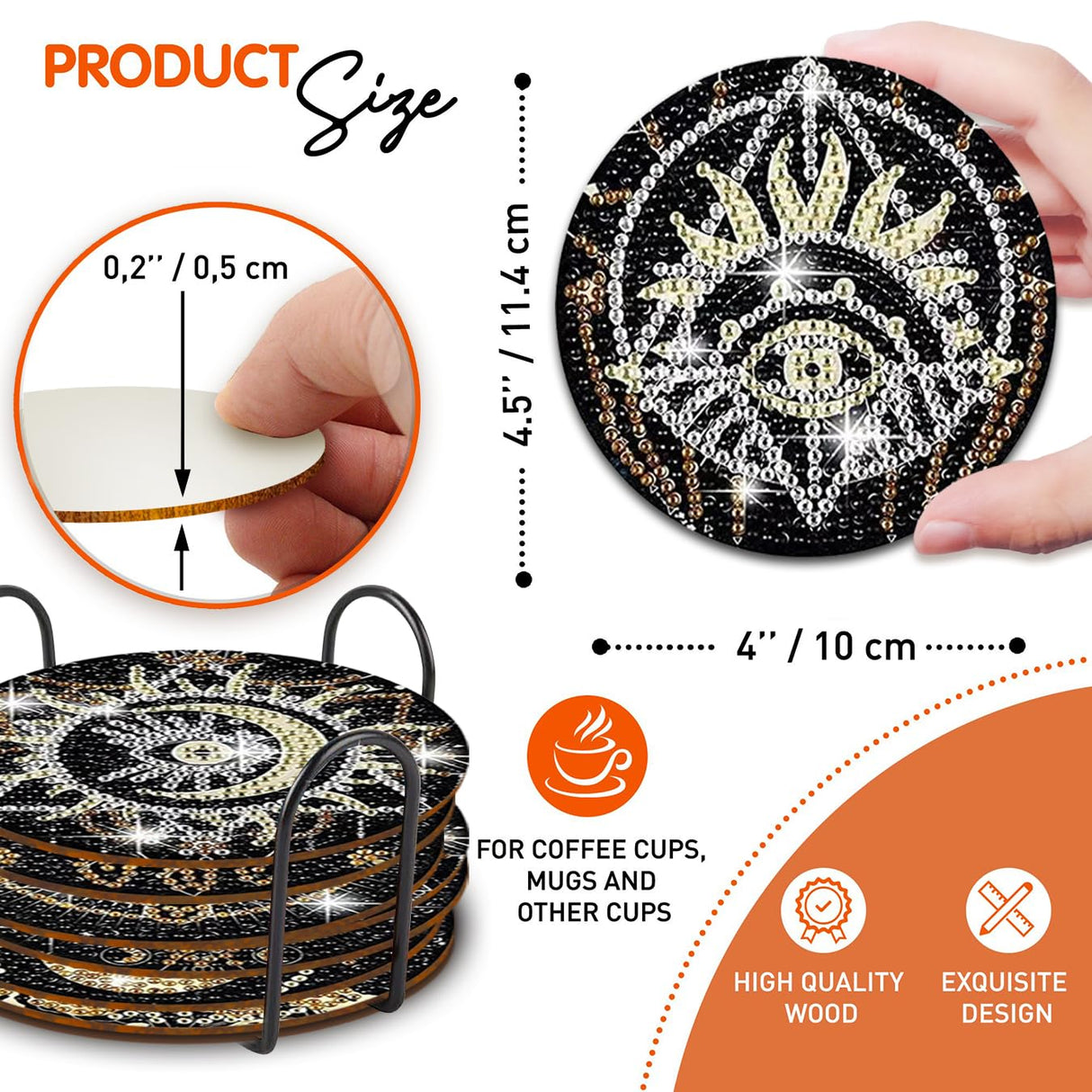 8 pcs Diamond Painting Coasters | Diamond Art Coasters | Tarot Diamond Art Painting | Perfect Art Craft Gift for Tarot Lover, Dad, Mom, Grandparents, Brother, Sister. LGANHAPY