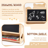 Juexica Kids Bookshelf 5 Tier Toddler Bookshelf Book Display Shelf Organizer Wood Bookcase with Chalkboard and Storage Kids Magazine Rack for Classroom Bedroom Nursery Furniture,17x17x11 Inch(Cat) Juexica