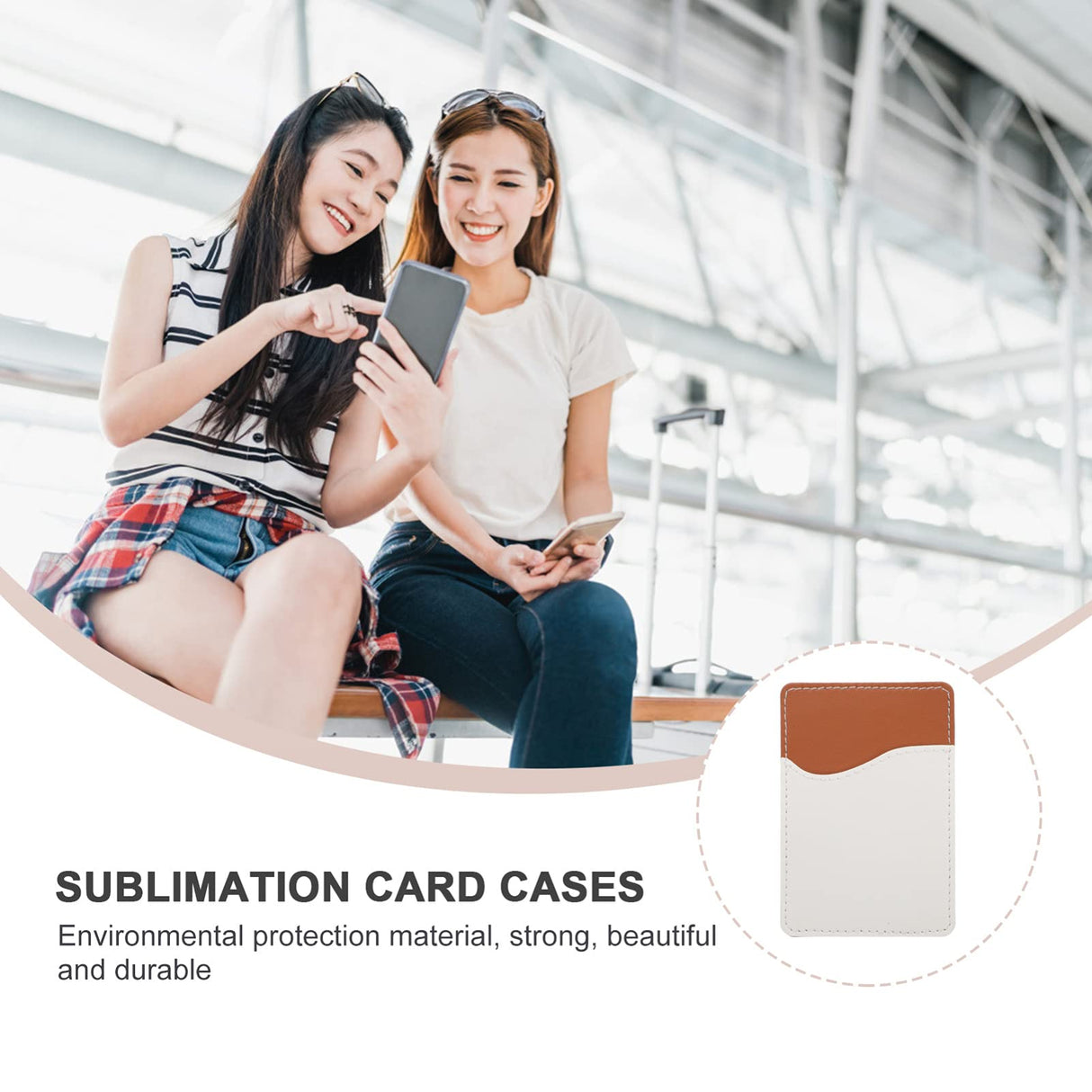 6 Sets of Sublimation Blank Phone Card Holder Leather Adhesive Back Pocket Phone Wallet ID Business Credit Card Phone Pouch EXCEART
