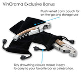 VinOrama Waiters Corkscrew Wine Opener Rosewood Handle 3-in-1 Beer Bottle Opener and Foil Cutter, The Best Choice of Professional Waiters and Bartenders Around the Globe VinOrama