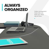 RIF6 L Shaped Modern Computer Home Office Gaming Desk with Keyboard Tray and Cable Management, Easy Assembly, Black RIF6