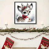 Christmas Diamond Art Kits for Adult, Xmas Deer 5D Diamond Painting Kits for Beginners, DIY Round Full Drill Winter Holiday Diamond Dot Gem Art Kits for Home Decor 12 X 12 Inch Morudeor