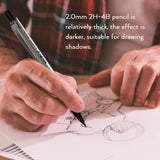 Nicpro 6PCS Art Mechanical Pencil Set, 4PCS Drafting Pencils 0.3 & 0.5 & 0.7 & 0.9 mm & 2PCS 2mm Lead Holder (4B 2B HB 2H) For Writing, Sketching Drawing With 12 Tube Lead Refills Erasers Case Nicpro