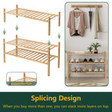 Z&L HOUSE 3-Tier Shoe Rack for Closet, Stackable Shoes Rack Organizer Free Standing Shoe Shelf for Entryway and Closet Hallway, Multifunctional Bamboo Rack in Different Combinations (3-Tier) Z&L HOUSE