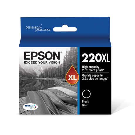 EPSON 220 DURABrite Ultra Ink High Capacity Black Cartridge (T220XL120-S) Works with WorkForce WF-2630, WF-2650, WF-2660, WF-2750, WF-2760, Expression XP-320, XP-420, XP-424 Epson
